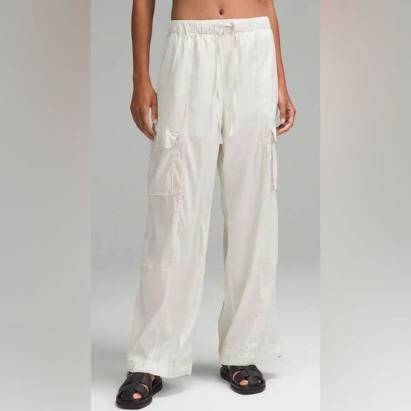 Dip Light Tan Wide Cargo Pants Pull on Style Tencel Small - Picture 1 of 7